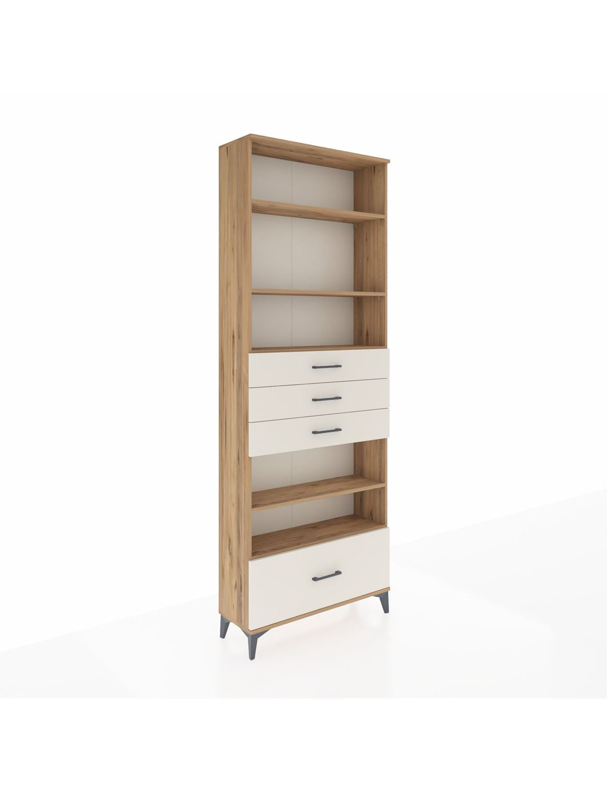 Arges Dolap 5 Raflı 4 Çekmeceli 88x30x243 Çam-Aytaşı