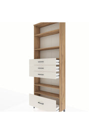 Arges Dolap 5 Raflı 4 Çekmeceli 88x30x243 Çam-Aytaşı