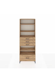 Arges Dolap 5 Raflı 4 Çekmeceli 88x30x243 Çam-Çam