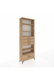 Arges Dolap 5 Raflı 4 Çekmeceli 88x30x243 Çam-Çam