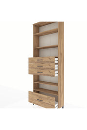 Arges Dolap 5 Raflı 4 Çekmeceli 88x30x243 Çam-Çam