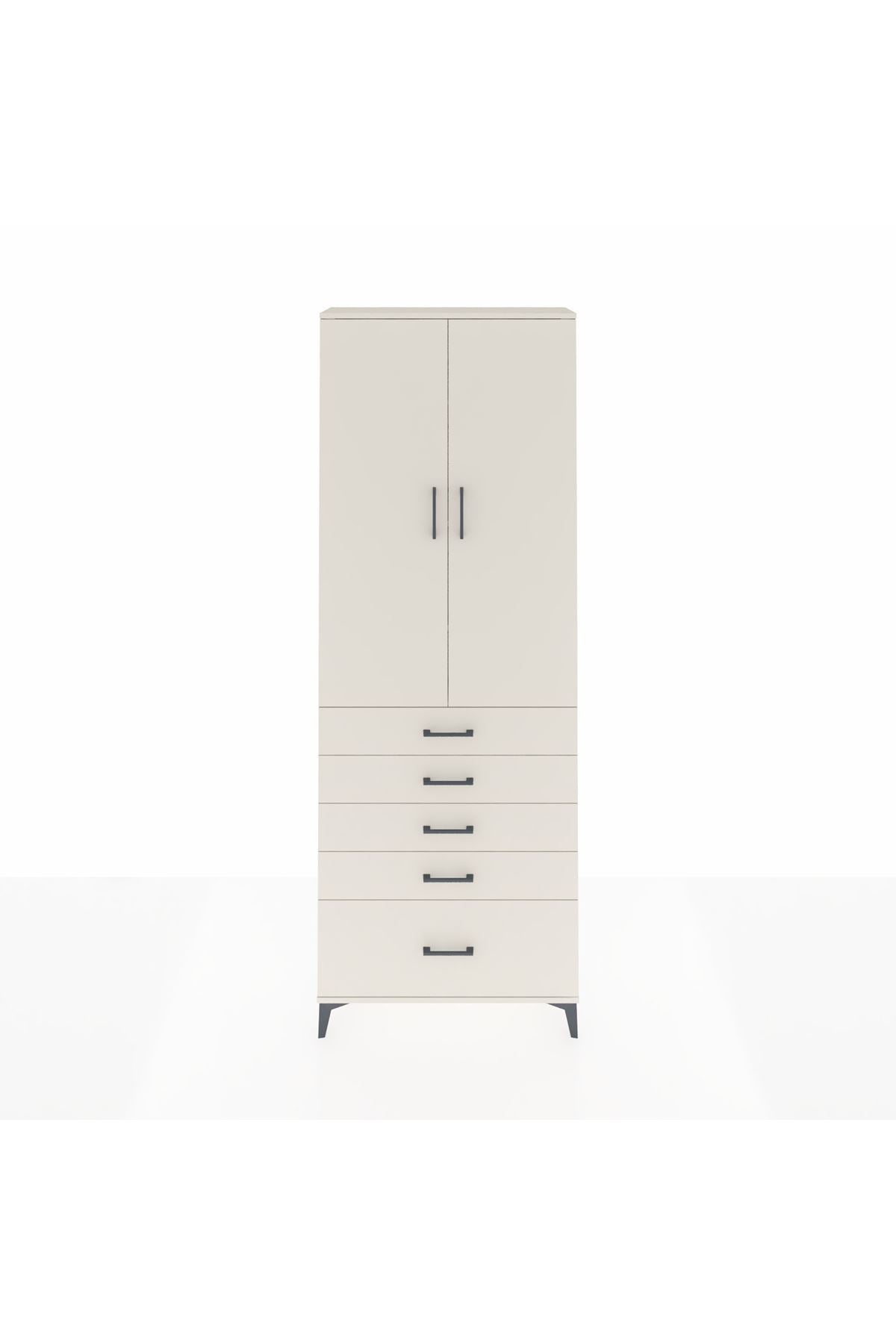 Arges Dolap 4 Raflı 5 Çekmeceli 2 Kapaklı 88x30x243 Aytaşı-Aytaşı