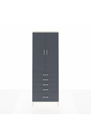 Arges Dolap 4 Raflı 5 Çekmeceli 2 Kapaklı 88x30x243 Aytaşı-Antrasit