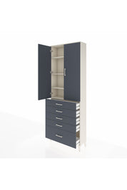 Arges Dolap 4 Raflı 5 Çekmeceli 2 Kapaklı 88x30x243 Aytaşı-Antrasit