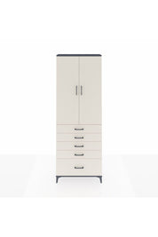 Arges Dolap 4 Raflı 5 Çekmeceli 2 Kapaklı 88x30x243 Antrasit-Aytaşı