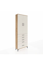 Arges Dolap 4 Raflı 5 Çekmeceli 2 Kapaklı 88x30x243 Çam-Aytaşı