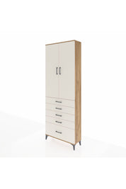 Arges Dolap 4 Raflı 5 Çekmeceli 2 Kapaklı 88x30x243 Çam-Aytaşı