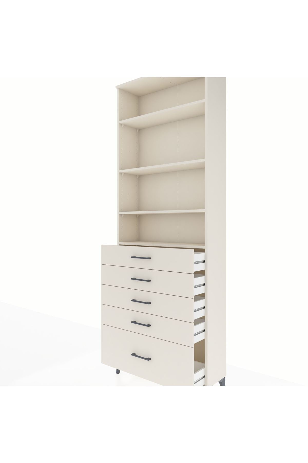 Arges Dolap 4 Raflı 5 Çekmeceli 88x30x243 Aytaşı-Aytaşı