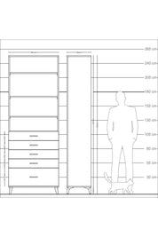Arges Dolap 4 Raflı 5 Çekmeceli 88x30x243 Aytaşı-Aytaşı