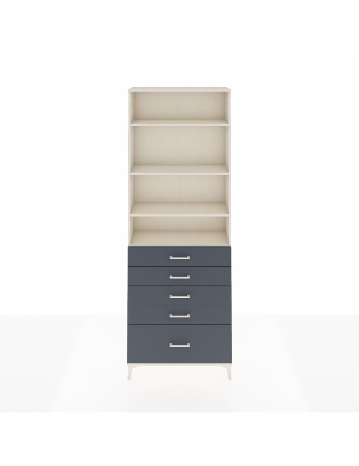 Arges Dolap 4 Raflı 5 Çekmeceli 88x30x243 Aytaşı-Antrasit