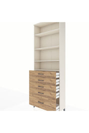 Arges Dolap 4 Raflı 5 Çekmeceli 88x30x243 Aytaşı-Çam