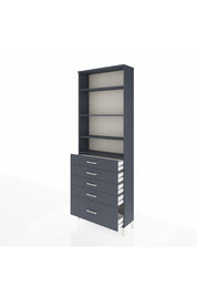 Arges Dolap 4 Raflı 5 Çekmeceli 88x30x243 Antrasit-Antrasit