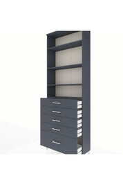 Arges Dolap 4 Raflı 5 Çekmeceli 88x30x243 Antrasit-Antrasit