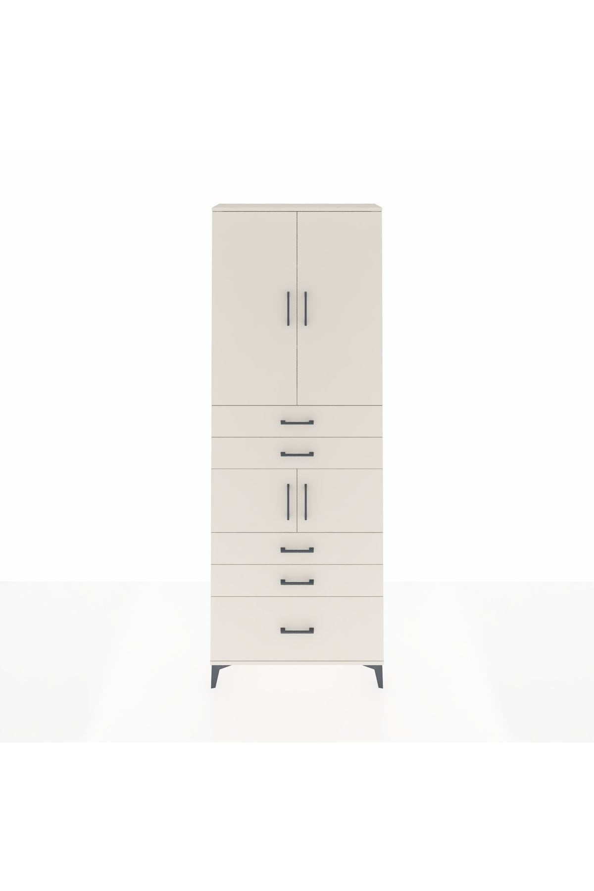 Arges Dolap 4 Raflı 5 Çekmeceli 4 Kapaklı 88x30x243 Aytaşı-Aytaşı