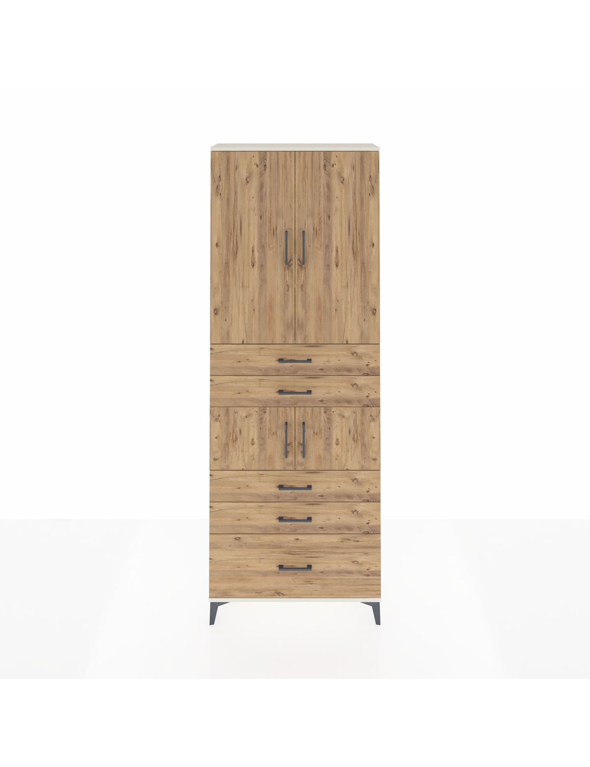 Arges Dolap 4 Raflı 5 Çekmeceli 4 Kapaklı 88x30x243 Aytaşı-Çam