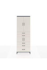 Arges Dolap 4 Raflı 5 Çekmeceli 4 Kapaklı 88x30x243 Antrasit-Aytaşı