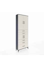 Arges Dolap 4 Raflı 5 Çekmeceli 4 Kapaklı 88x30x243 Antrasit-Aytaşı