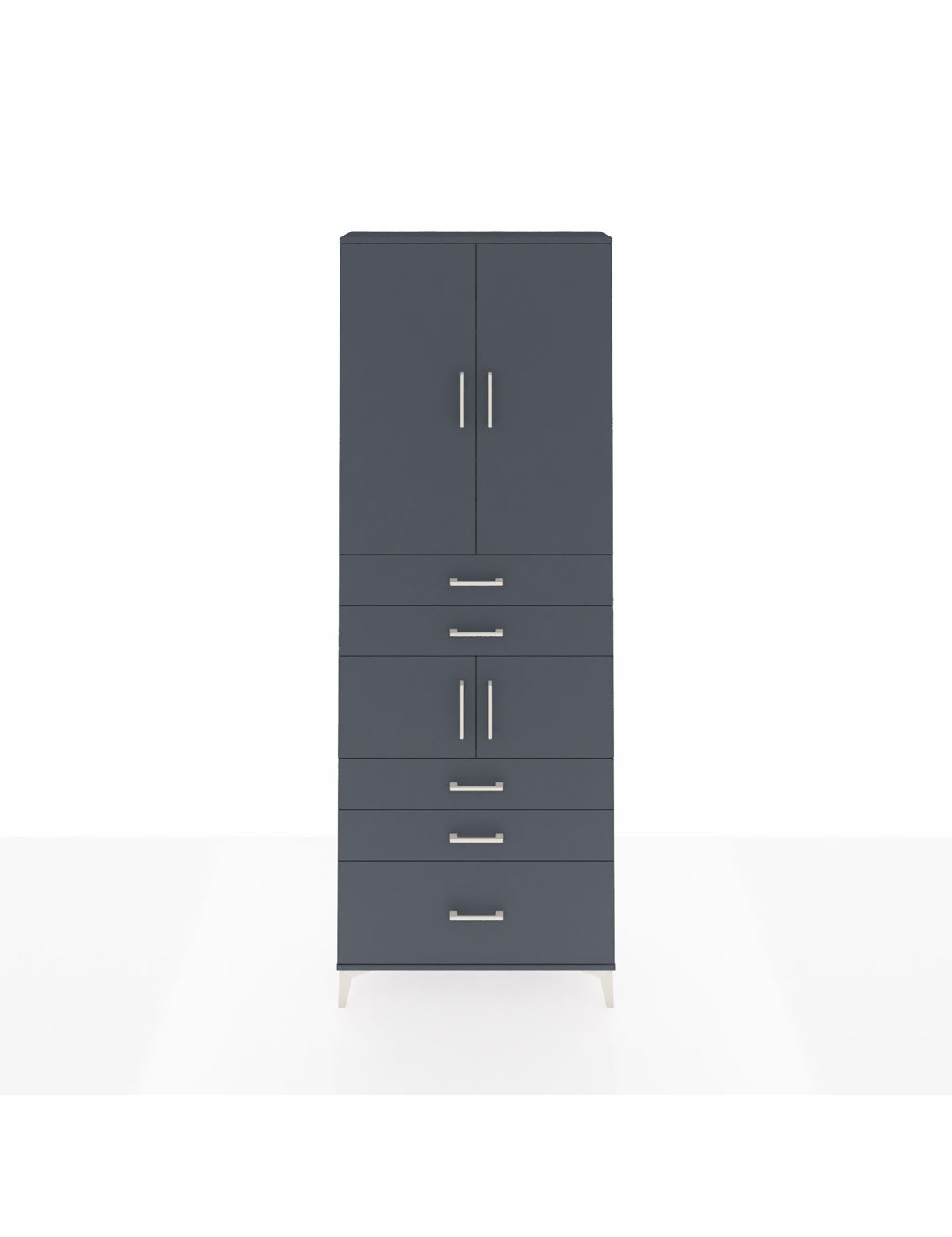 Arges Dolap 4 Raflı 5 Çekmeceli 4 Kapaklı 88x30x243 Antrasit-Antrasit