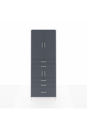 Arges Dolap 4 Raflı 5 Çekmeceli 4 Kapaklı 88x30x243 Antrasit-Antrasit
