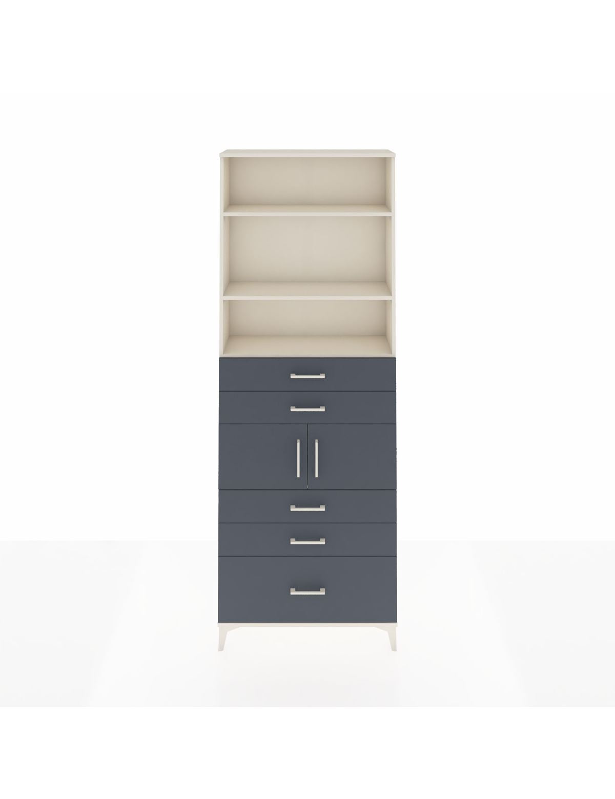 Arges Dolap 4 Raflı 5 Çekmeceli 2 Kapaklı 88x30x243 Aytaşı-Antrasit