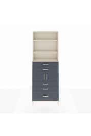 Arges Dolap 4 Raflı 5 Çekmeceli 2 Kapaklı 88x30x243 Aytaşı-Antrasit