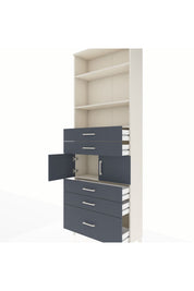 Arges Dolap 4 Raflı 5 Çekmeceli 2 Kapaklı 88x30x243 Aytaşı-Antrasit