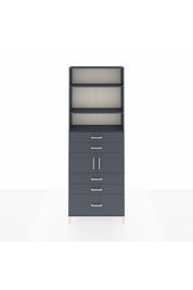 Arges Dolap 4 Raflı 5 Çekmeceli 2 Kapaklı 88x30x243 Antrasit-Antrasit