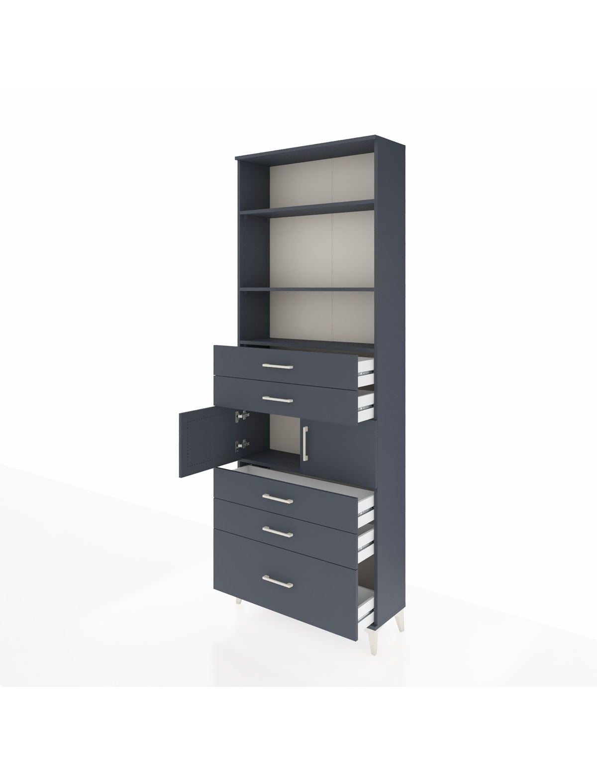 Arges Dolap 4 Raflı 5 Çekmeceli 2 Kapaklı 88x30x243 - S33M024V5A