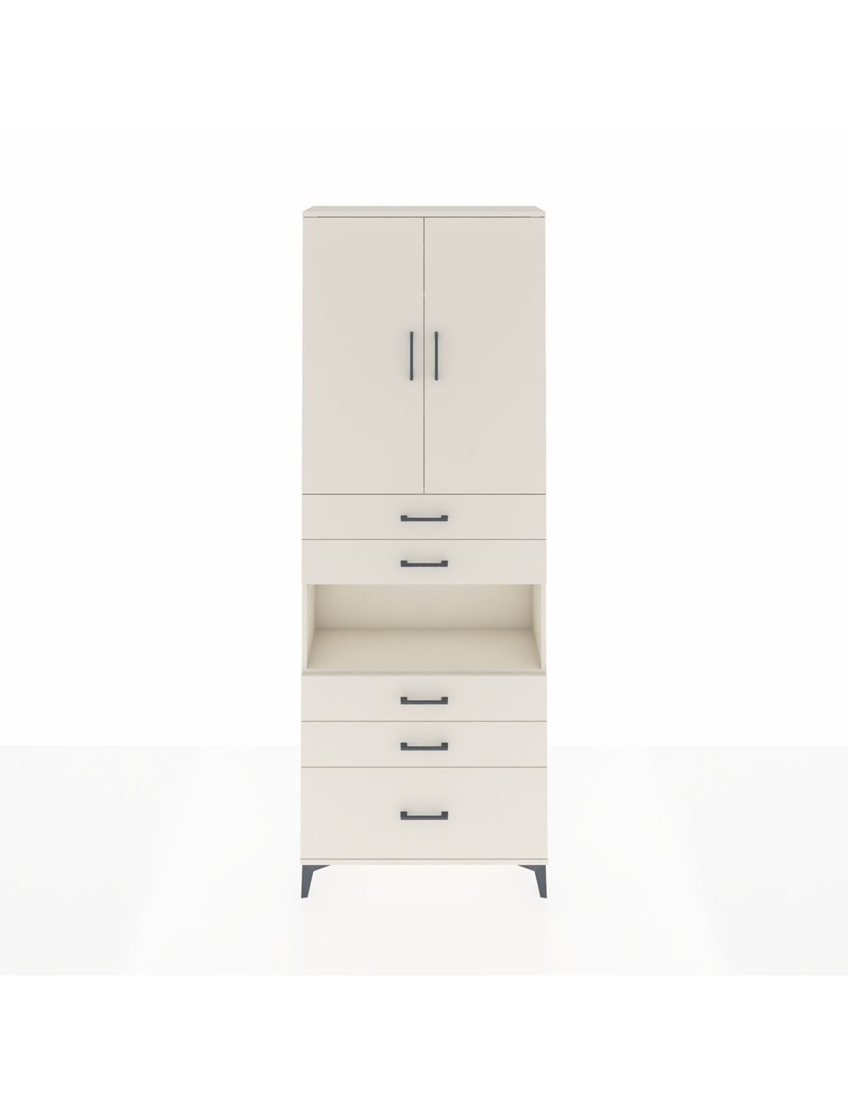 Arges Dolap 4 Raflı 5 Çekmeceli 2 Kapaklı 88x30x243 Aytaşı-Aytaşı