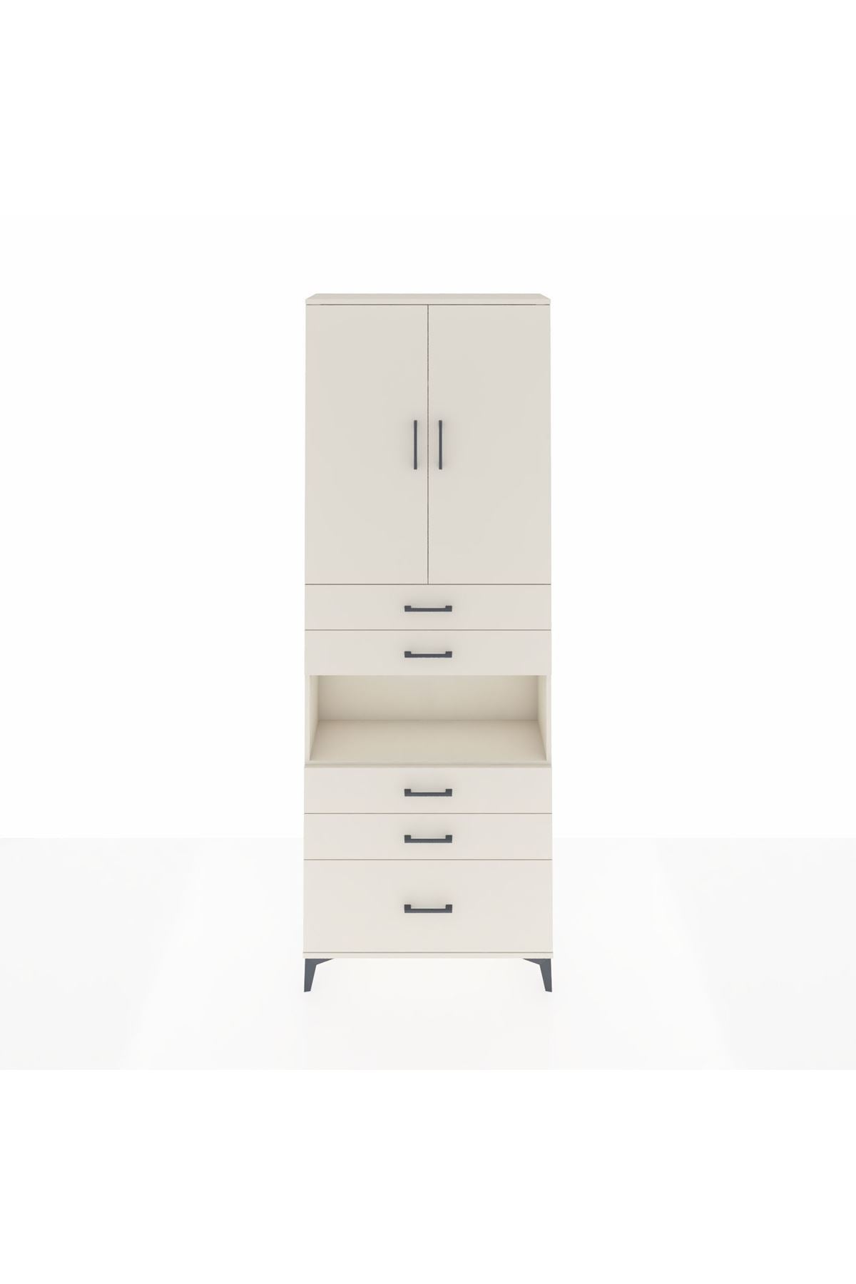 Arges Dolap 4 Raflı 5 Çekmeceli 2 Kapaklı 88x30x243 Aytaşı-Aytaşı