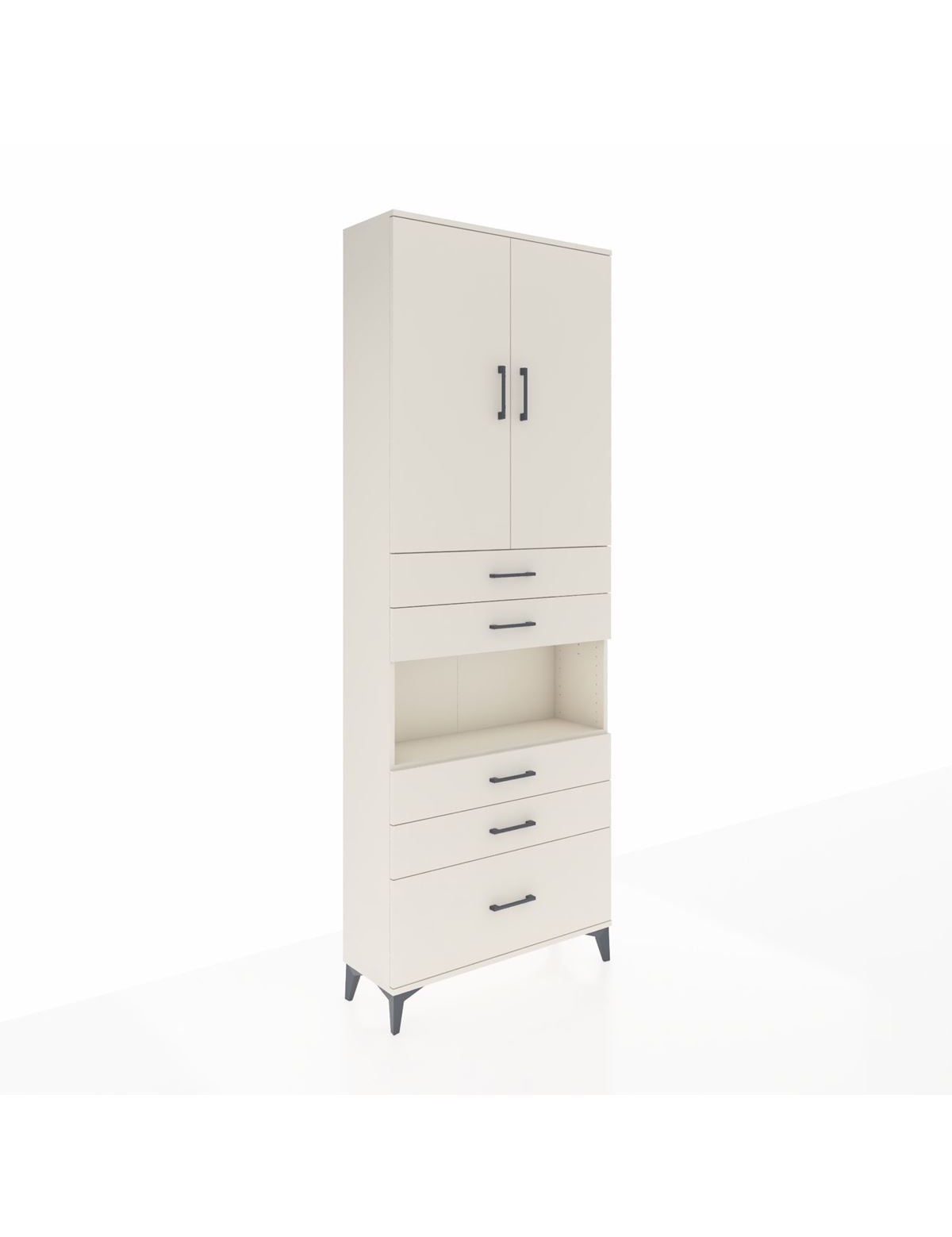 Arges Dolap 4 Raflı 5 Çekmeceli 2 Kapaklı 88x30x243 Aytaşı-Aytaşı