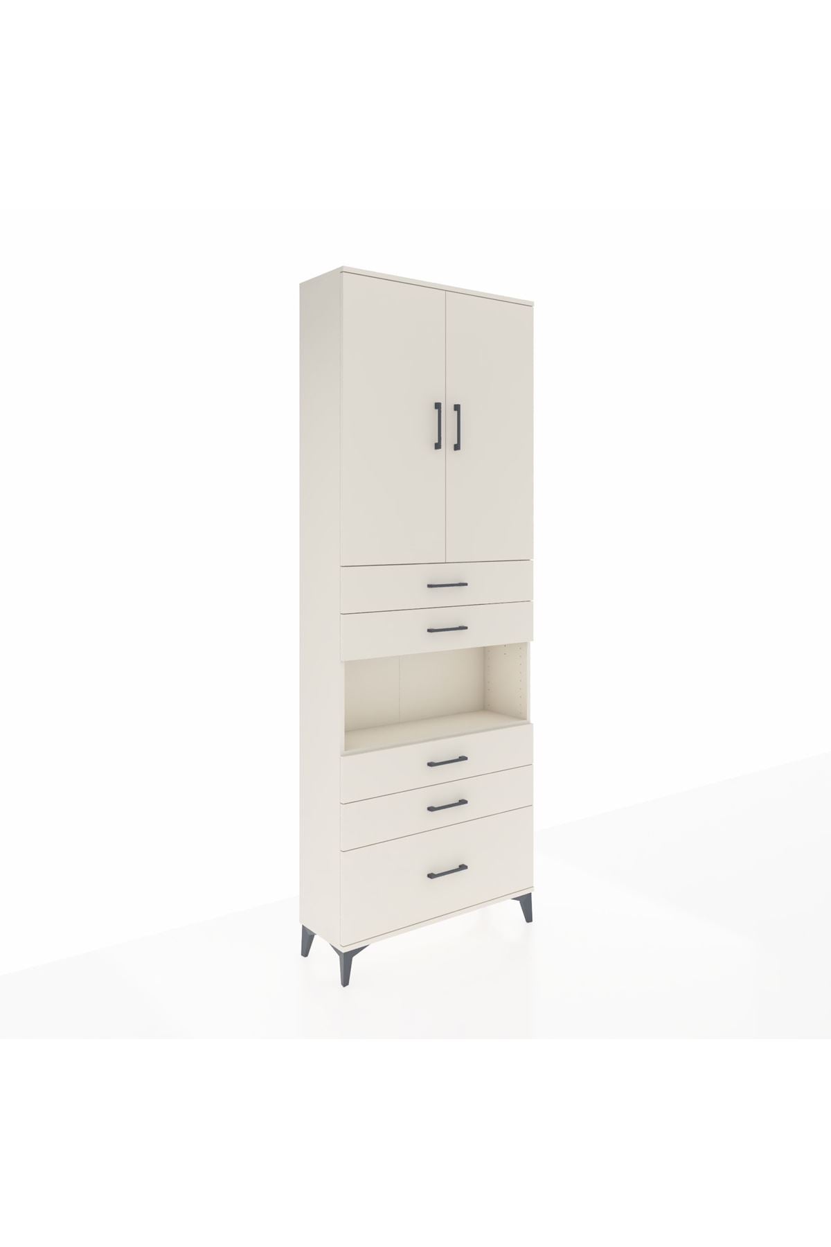 Arges Dolap 4 Raflı 5 Çekmeceli 2 Kapaklı 88x30x243 Aytaşı-Aytaşı