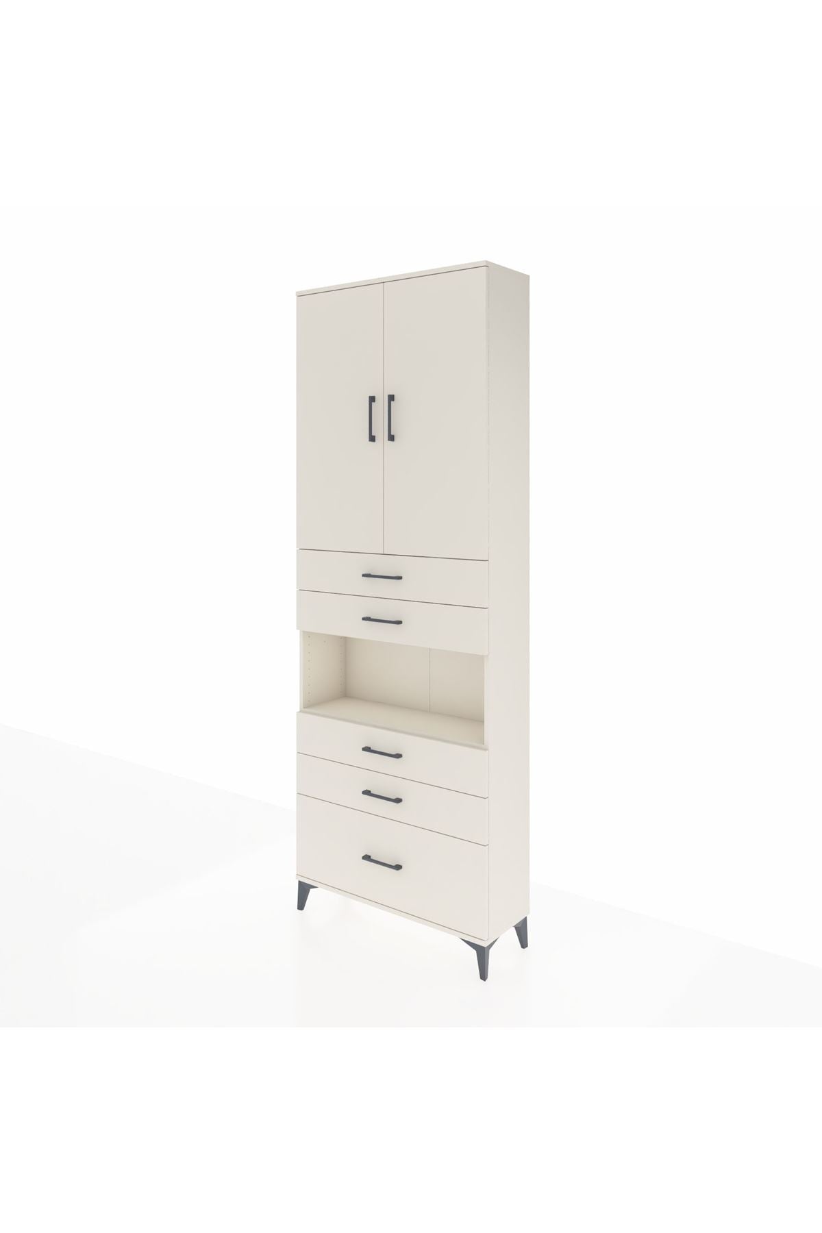 Arges Dolap 4 Raflı 5 Çekmeceli 2 Kapaklı 88x30x243 Aytaşı-Aytaşı