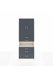 Arges Dolap 4 Raflı 5 Çekmeceli 2 Kapaklı 88x30x243 Aytaşı-Antrasit