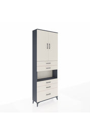 Arges Dolap 4 Raflı 5 Çekmeceli 2 Kapaklı 88x30x243 Antrasit-Aytaşı