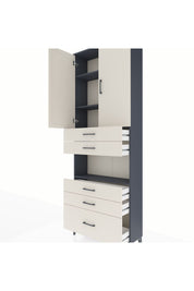 Arges Dolap 4 Raflı 5 Çekmeceli 2 Kapaklı 88x30x243 Antrasit-Aytaşı