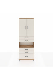Arges Dolap 4 Raflı 5 Çekmeceli 2 Kapaklı 88x30x243 Çam-Aytaşı