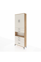 Arges Dolap 4 Raflı 5 Çekmeceli 2 Kapaklı 88x30x243 Çam-Aytaşı