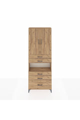 Arges Dolap 4 Raflı 5 Çekmeceli 2 Kapaklı 88x30x243