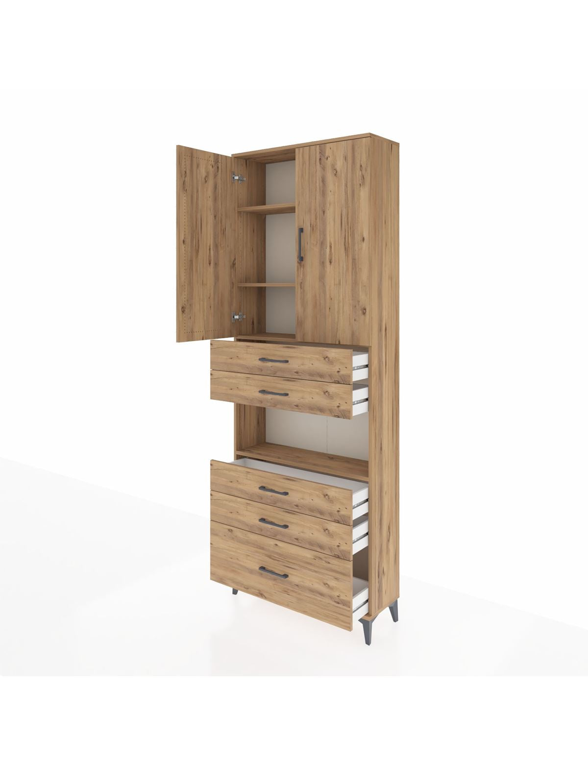 Arges Dolap 4 Raflı 5 Çekmeceli 2 Kapaklı 88x30x243 - S33M025V9A