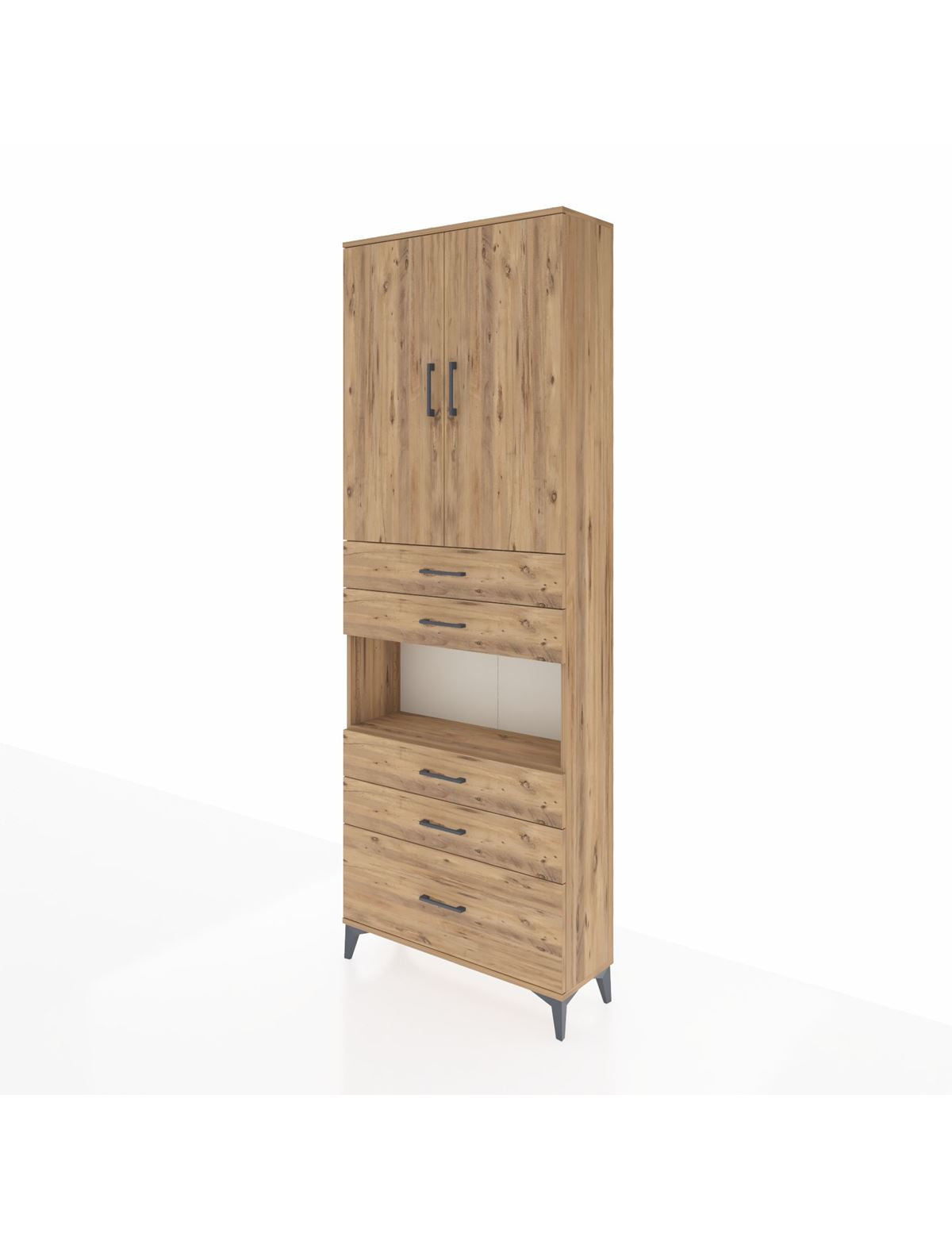 Arges Dolap 4 Raflı 5 Çekmeceli 2 Kapaklı 88x30x243 - S33M025V9A