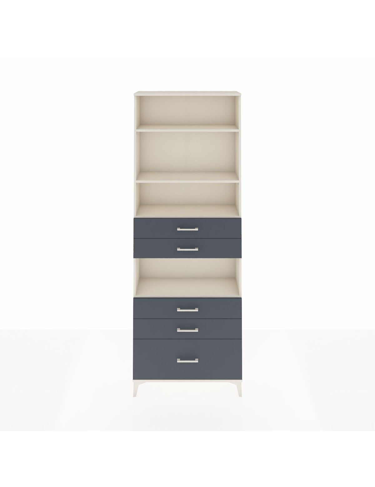 Arges Dolap 4 Raflı 5 Çekmeceli 88x30x243 Aytaşı-Antrasit