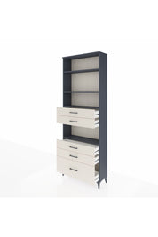 Arges Dolap 4 Raflı 5 Çekmeceli 88x30x243 Antrasit-Aytaşı