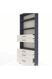 Arges Dolap 4 Raflı 5 Çekmeceli 88x30x243 Antrasit-Aytaşı