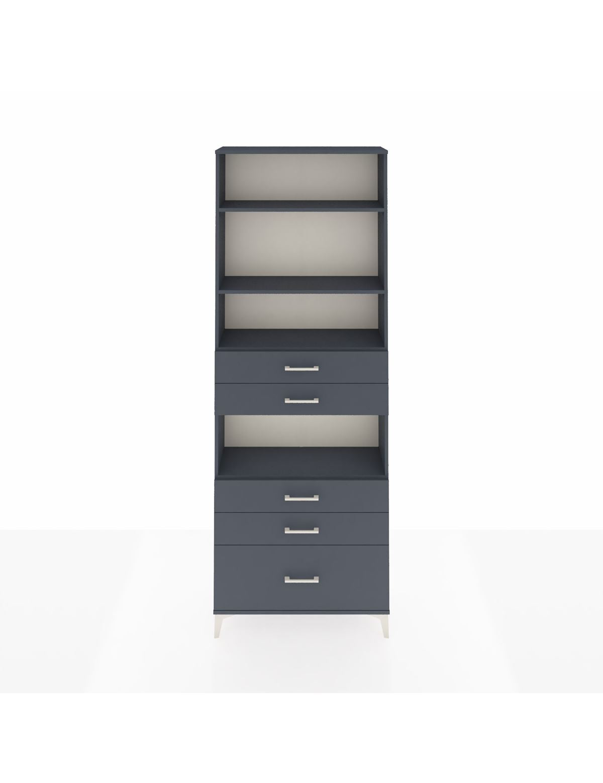 Arges Dolap 4 Raflı 5 Çekmeceli 88x30x243 Antrasit-Antrasit