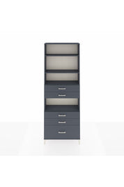 Arges Dolap 4 Raflı 5 Çekmeceli 88x30x243 Antrasit-Antrasit