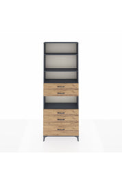 Arges Dolap 4 Raflı 5 Çekmeceli 88x30x243 Antrasit-Çam