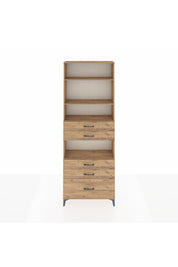 Arges Dolap 4 Raflı 5 Çekmeceli 88x30x243 Çam-Çam