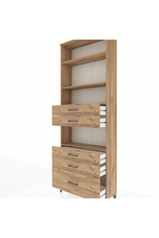 Arges Dolap 4 Raflı 5 Çekmeceli 88x30x243 Çam-Çam