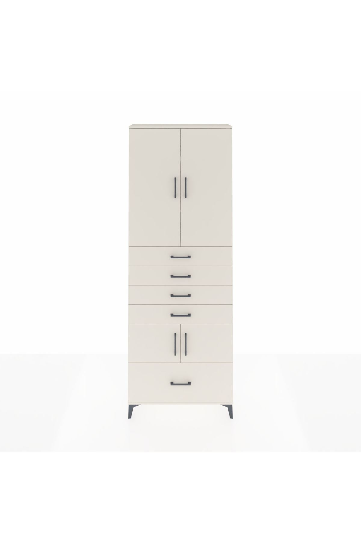 Arges Dolap 4 Raflı 5 Çekmeceli 4 Kapaklı 88x30x243 Aytaşı-Aytaşı